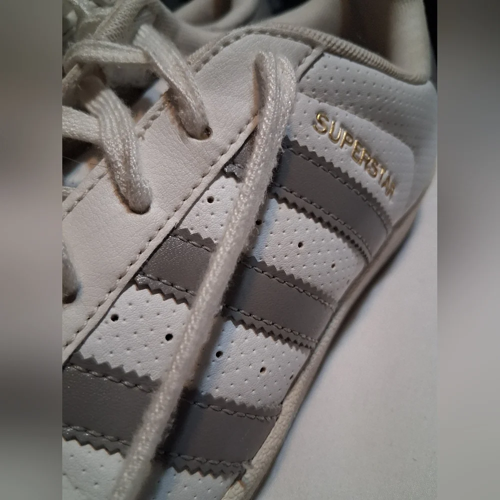 Adidas Originals Superstar White Grey Gold Metallic Sneakers Men 6.5
